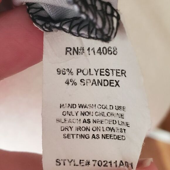 MADISON & BERKELEY marbled black swirl print lace up bodysuit M - Picture 9 of 11